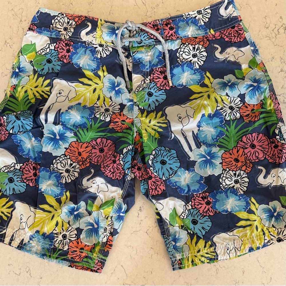 Vilebrequin Navy Floral & Elephant Swim/Board Shorts